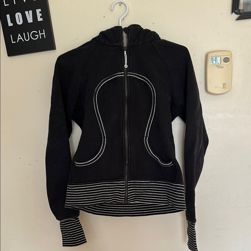 Lululemon Black Women's Jacket with Striped Accents